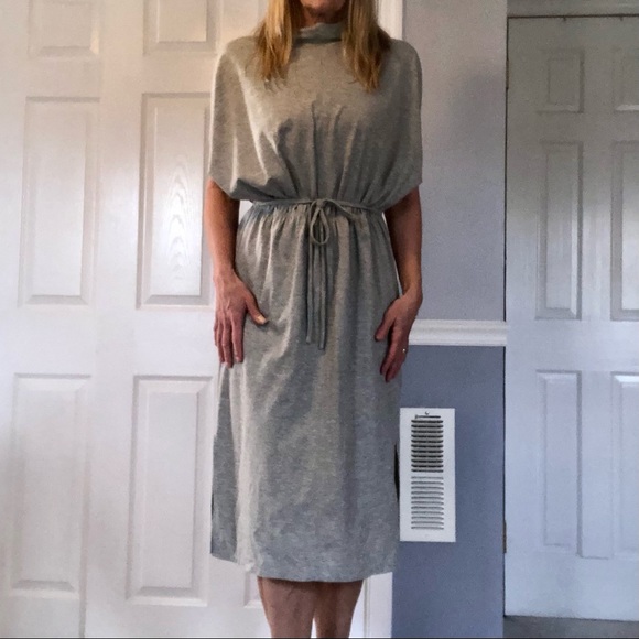 “Prologue" brand, knit batwing midi-dress w/elastic belted waist & mock neck - Picture 4 of 15